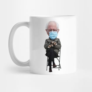 Bernie Sanders Sitting In A Folding Chair With Mittens At Inauguration 2021 Meme Mug